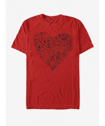 Disney Pixar Toy Story Group Doodle Heart T-Shirt $5.93 T-Shirts