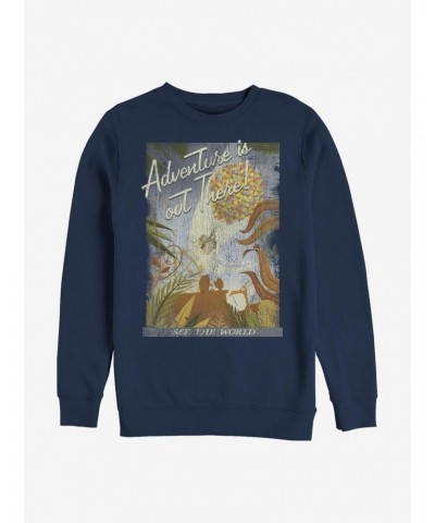 Disney Pixar Up Travel Poster Crew Sweatshirt $10.63 Sweatshirts