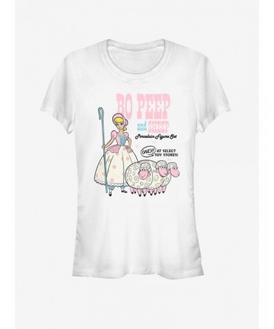 Disney Pixar Toy Story 4 Bo Peep And Sheep Girls White T-Shirt $5.23 T-Shirts