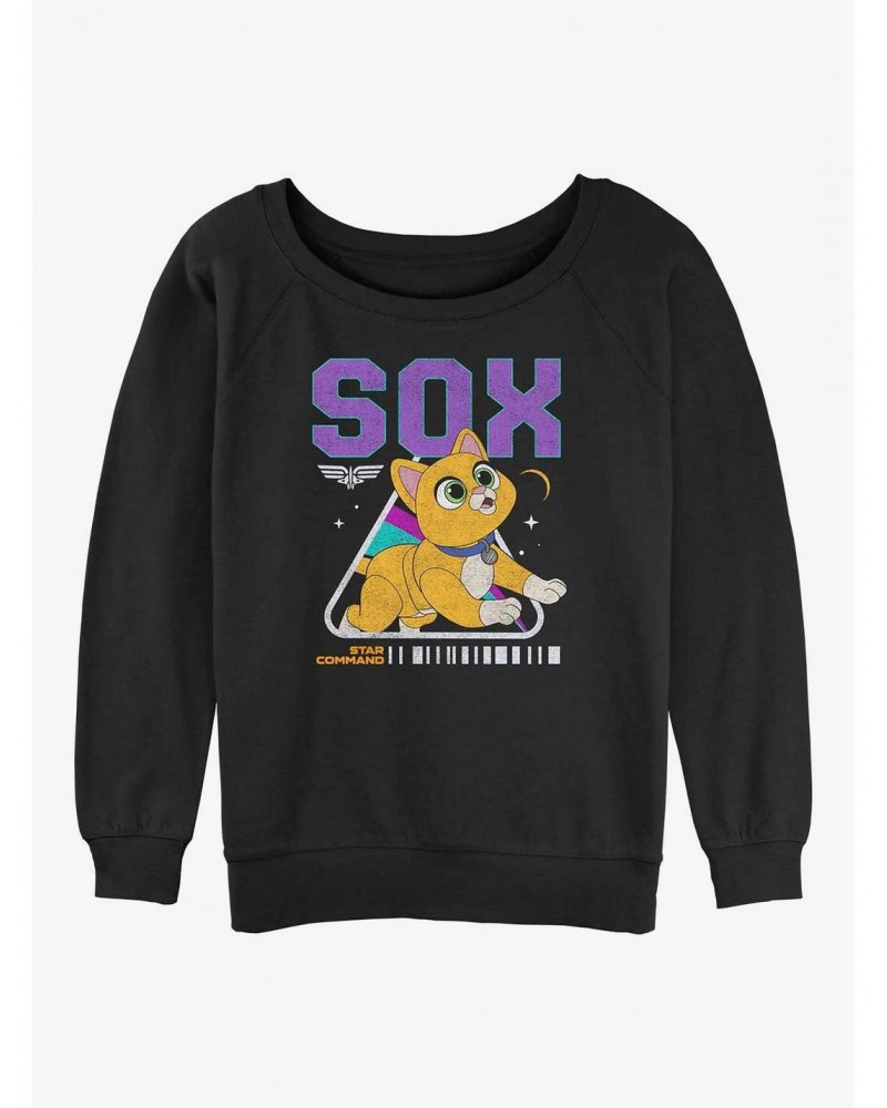 Disney Pixar Lightyear Sox Space Cat Girls Slouchy Sweatshirt $9.82 Sweatshirts