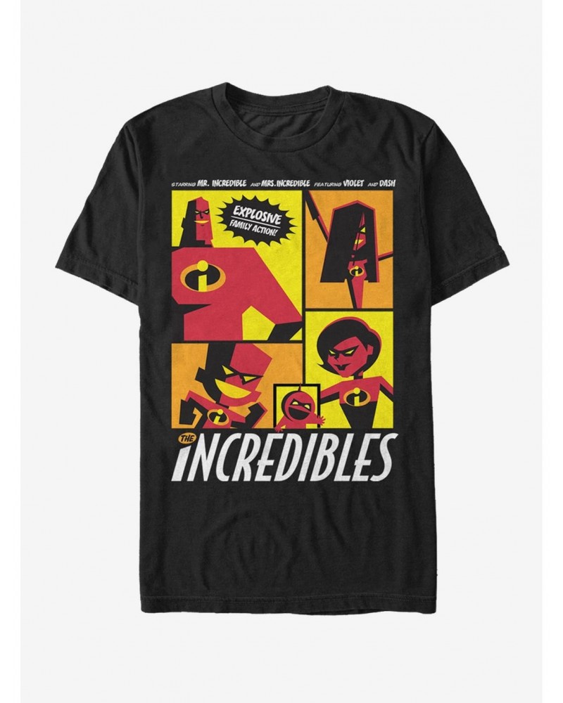 Disney Pixar The Incredibles Starring Explosive Family Action T-Shirt $6.36 T-Shirts