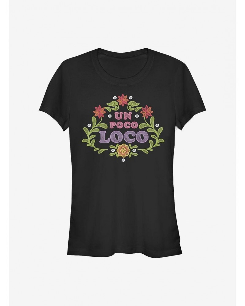Disney Pixar Coco Un Poco Loco Floral Emblem Girls T-Shirt $5.75 T-Shirts