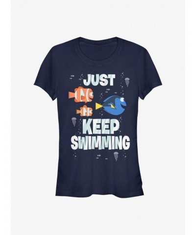 Disney Pixar Finding Nemo Just Keep Swimming Girls T-Shirt $6.27 T-Shirts