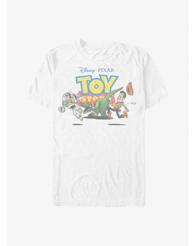 Disney Pixar Toy Story Vintage Buzz, Rex, and Woody Run T-Shirt $8.03 T-Shirts