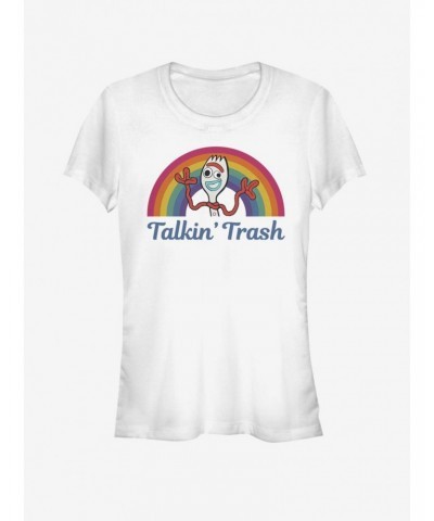 Disney Pixar Toy Story 4 Talkin' Trash Girls White T-Shirt $6.97 T-Shirts