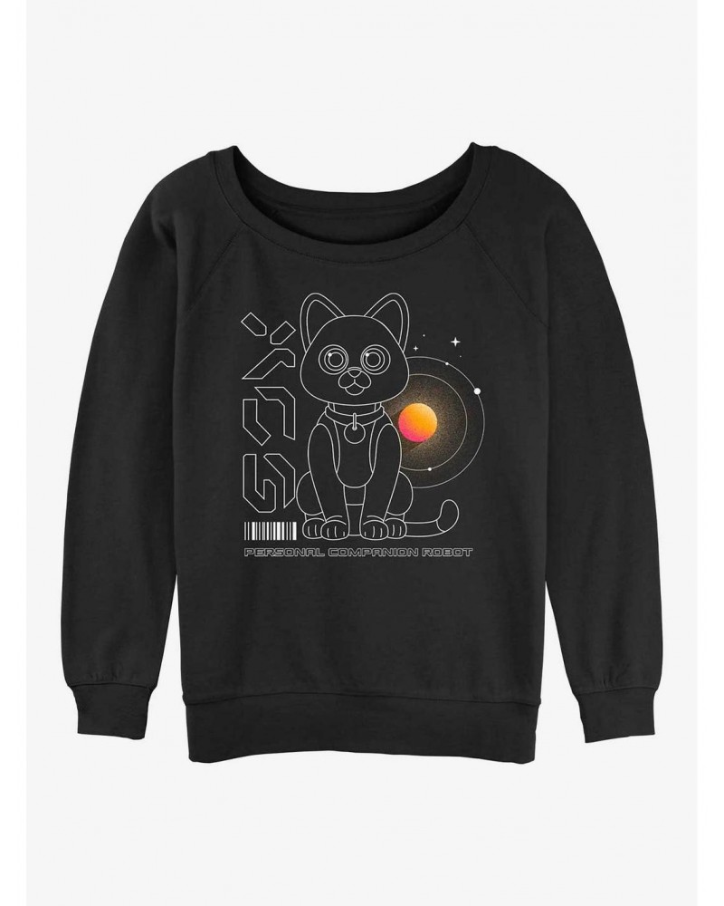 Disney Pixar Lightyear Sox Robot Cat Girls Slouchy Sweatshirt $12.40 Sweatshirts