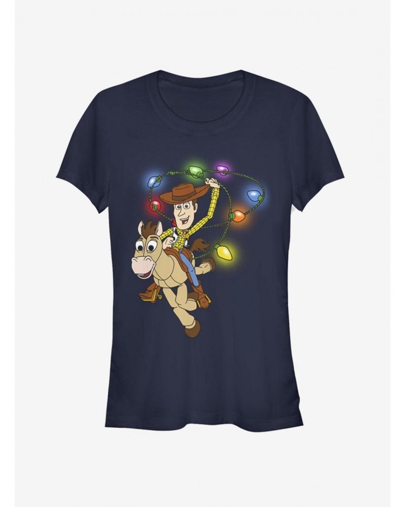 Disney Toy Story Woody Christmas Light Lasso Girls T-Shirt $8.19 T-Shirts