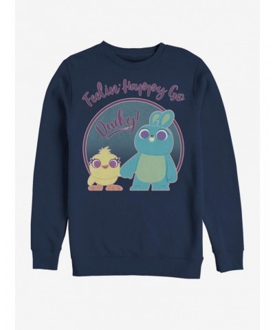 Disney Pixar Toy Story 4 Ducky Bunny Pastel Navy Blue Sweatshirt $10.85 Sweatshirts