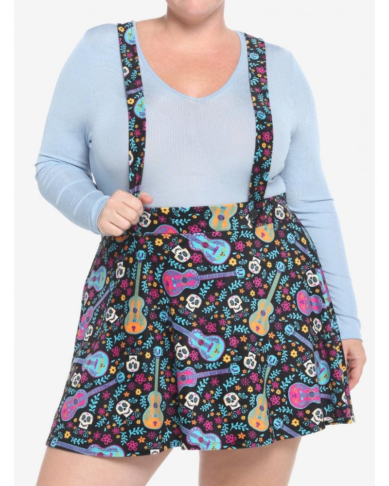 Disney Pixar Coco Sugar Skull & Guitar Velvet Suspender Skirt Plus Size $8.08 Skirts
