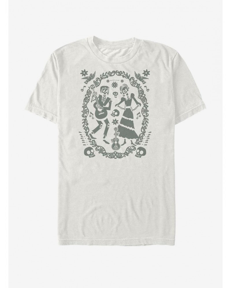 Disney Pixar Coco Paper Art Oval T-Shirt $6.69 T-Shirts