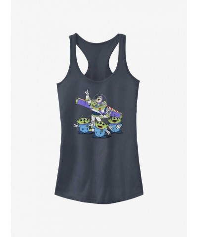 Disney Pixar Toy Story Vintage Buzz and Aliens Girls Tank $7.49 Tanks