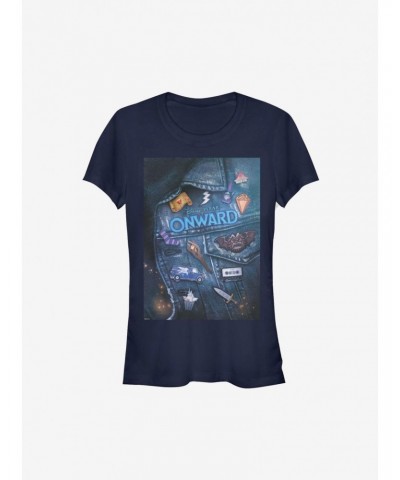 Disney Pixar Onward Denim Poster Girls T-Shirt $6.97 T-Shirts