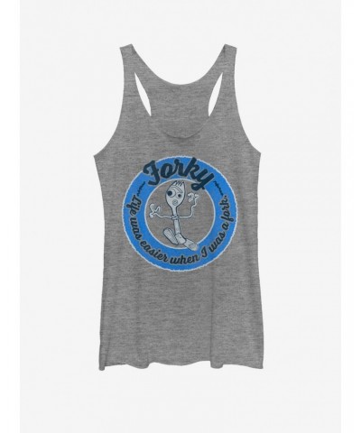 Disney Pixar Toy Story 4 Forky Back Girls Grey Heathered Tank Top $6.16 Tops